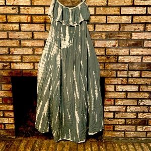 Grey Tie-Dye tube top maxi